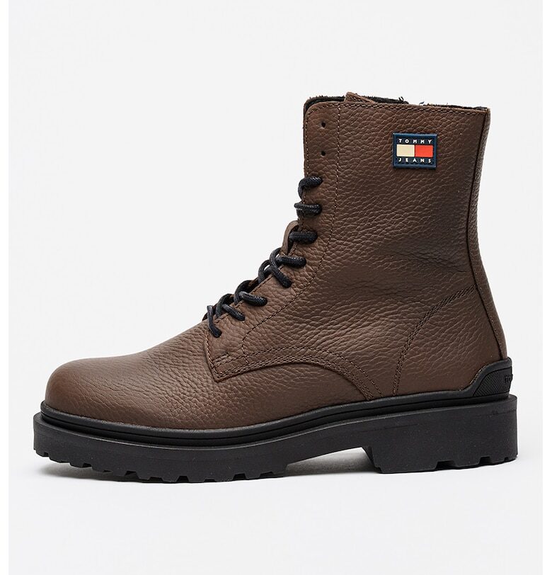 Кожени боти с лого Tommy Jeans