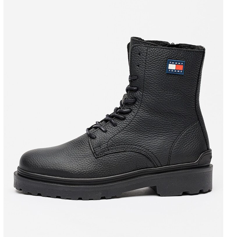 Кожени боти с лого Tommy Jeans