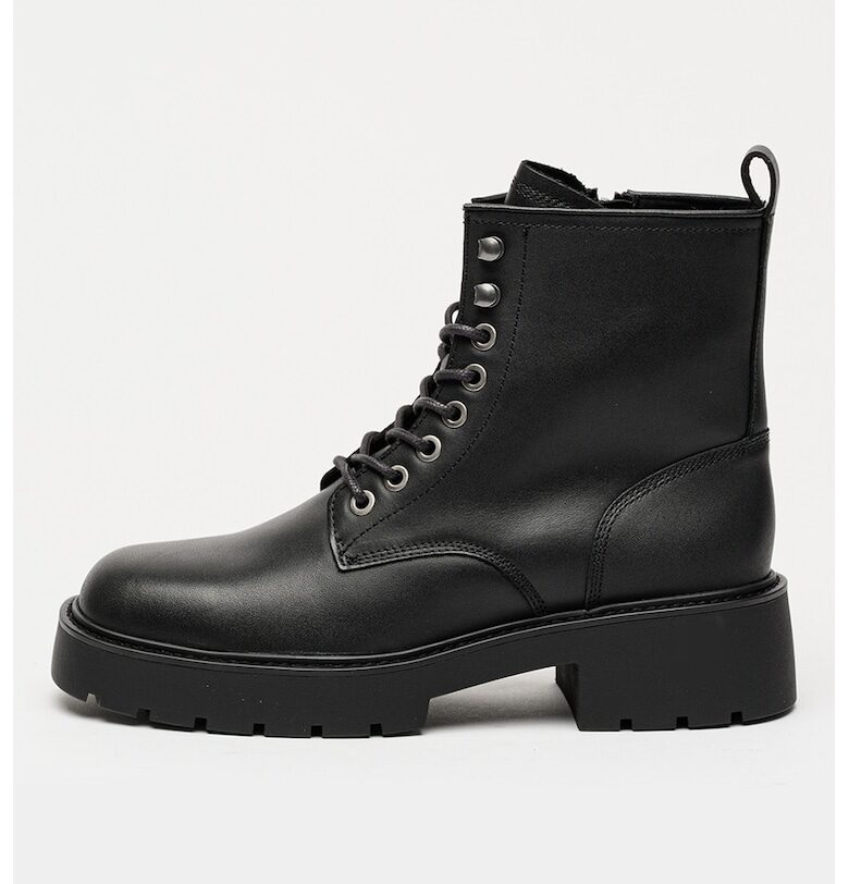 Кожени боти с масивен ток CALVIN KLEIN JEANS