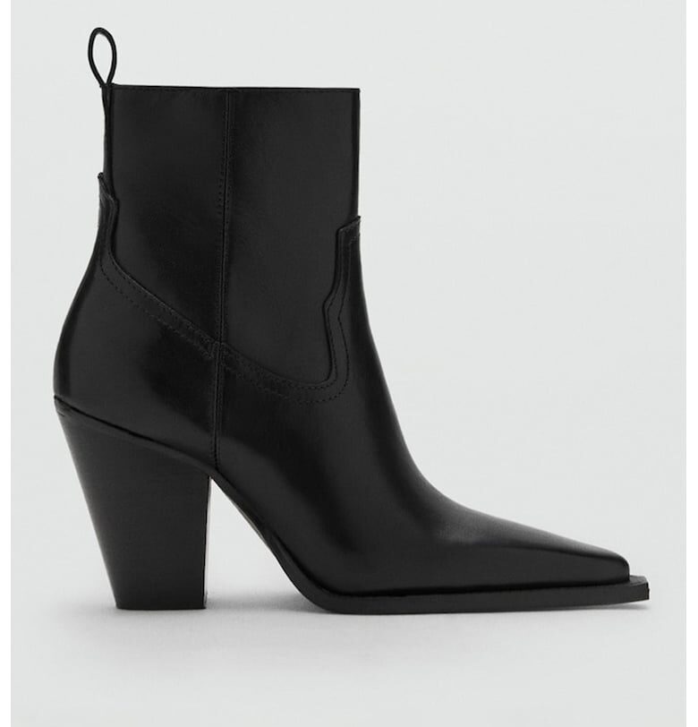 Кожени боти с остър връх Mango