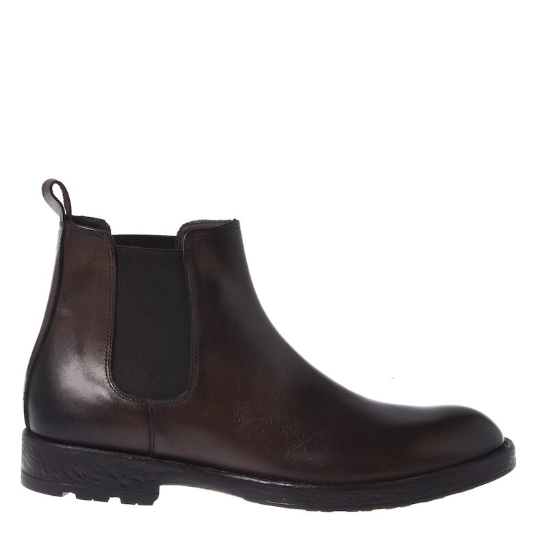 Кожени боти челси с текстил Baldinini