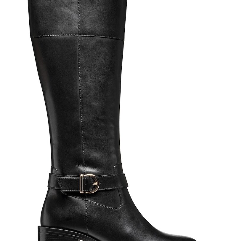 Кожени ботуши до коляното с масивен ток Geox