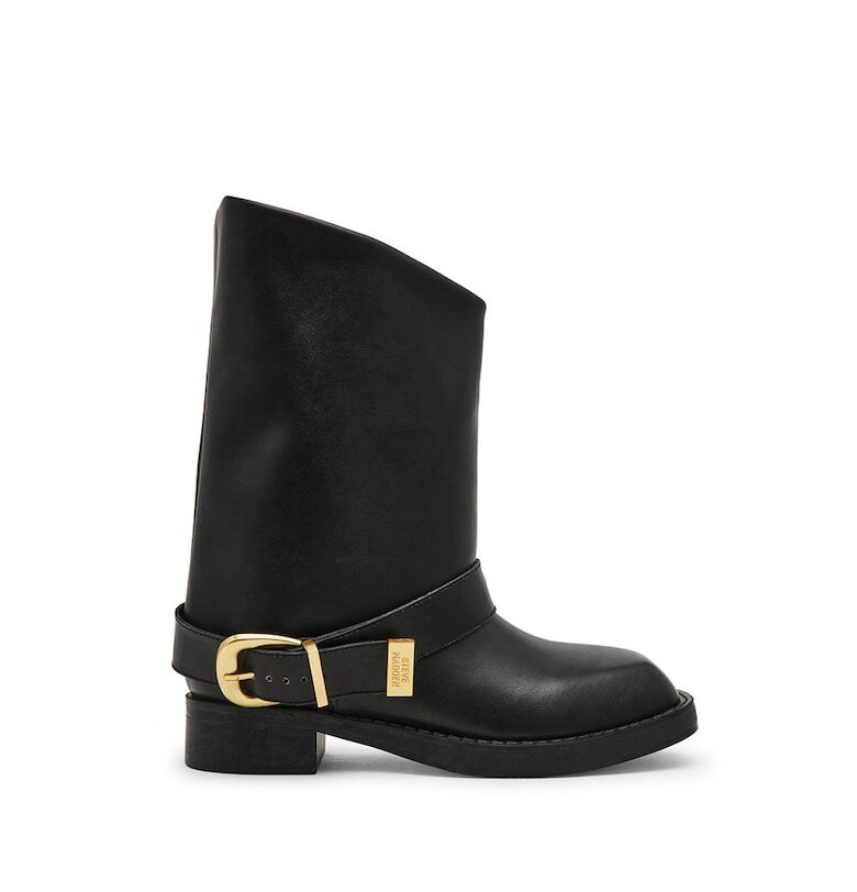 Кожени ботуши с декоративна каишка Steve Madden