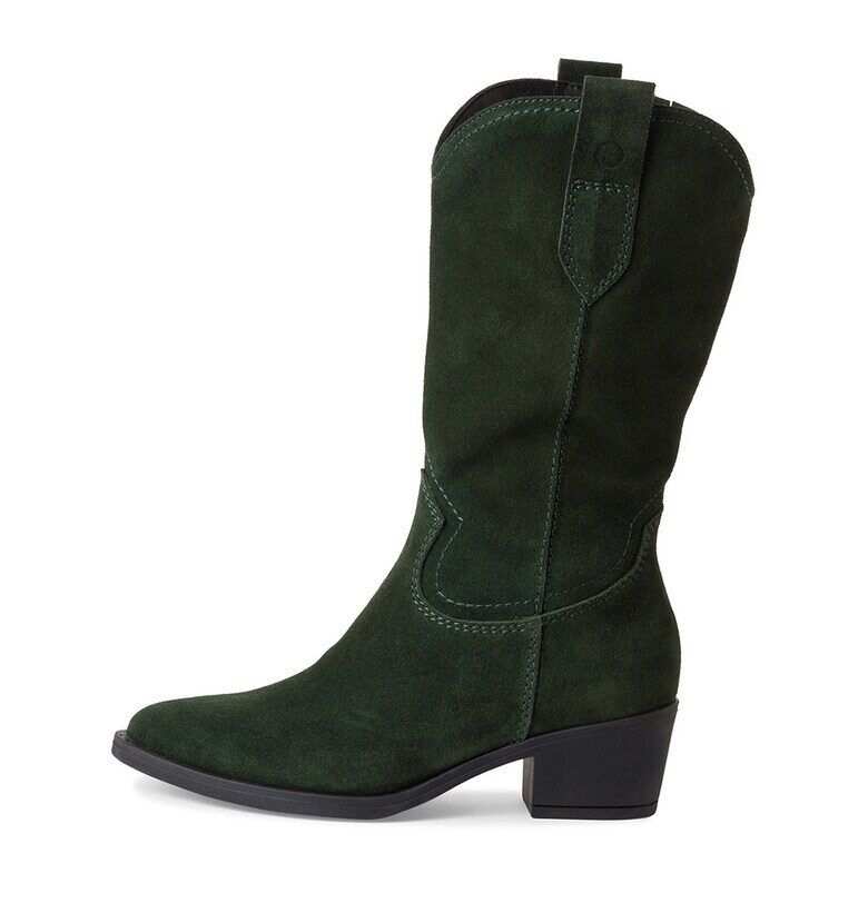 Кожени ботуши с остър ток Tamaris