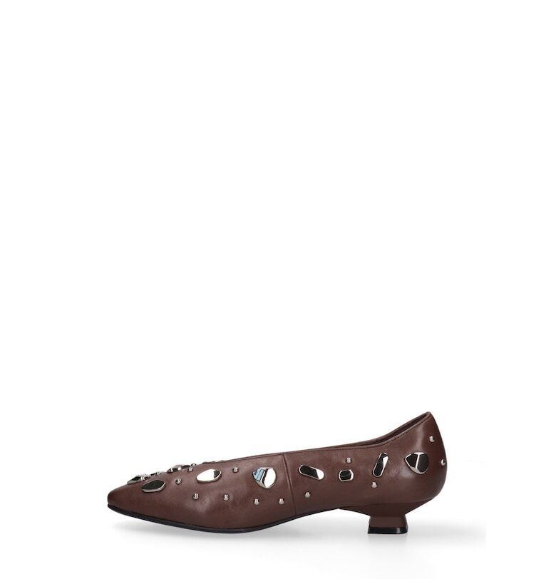 Кожени обувки Celeste с котешки ток и капси Marc Ellis