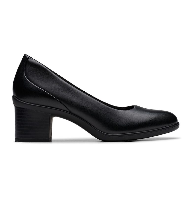 Кожени обувки Shaya-Poppy с масивен ток Clarks