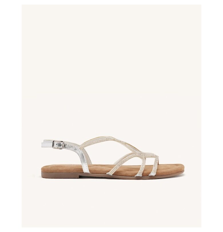 Кожени равни сандали с декоративни камъни Gioseppo