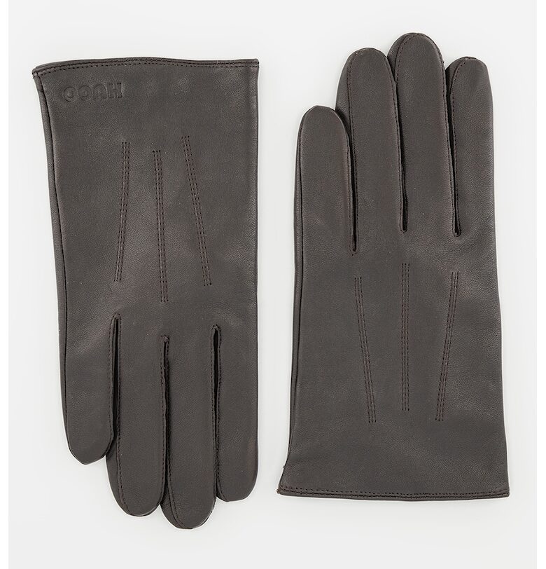 Кожени ръкавици за тъчскрийн с капси HUGO