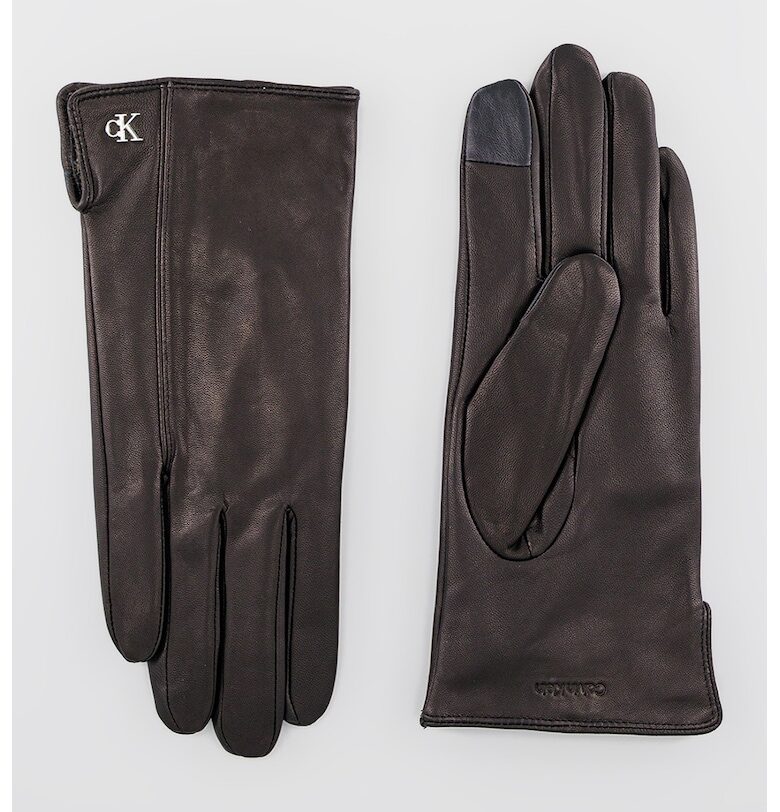 Кожени ръкавици с лого CALVIN KLEIN