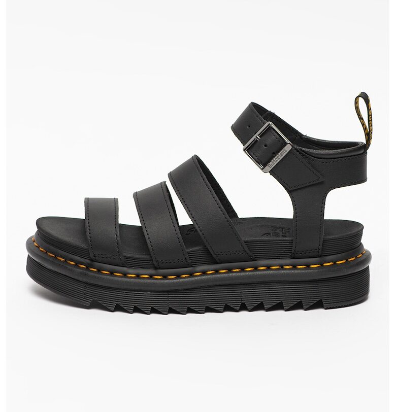 Кожени сандали Blaire с равна платформа и контрастни шевове Dr Martens