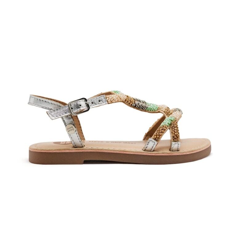 Кожени сандали с декоративни камъни и мъниста Gioseppo