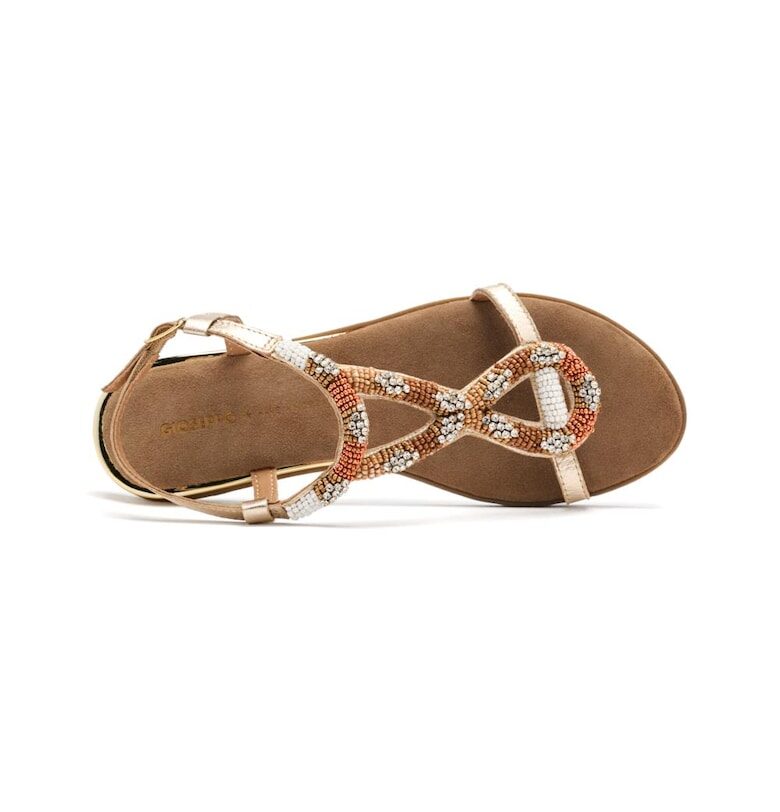 Кожени сандали с мъниста и декоративни камъни Gioseppo