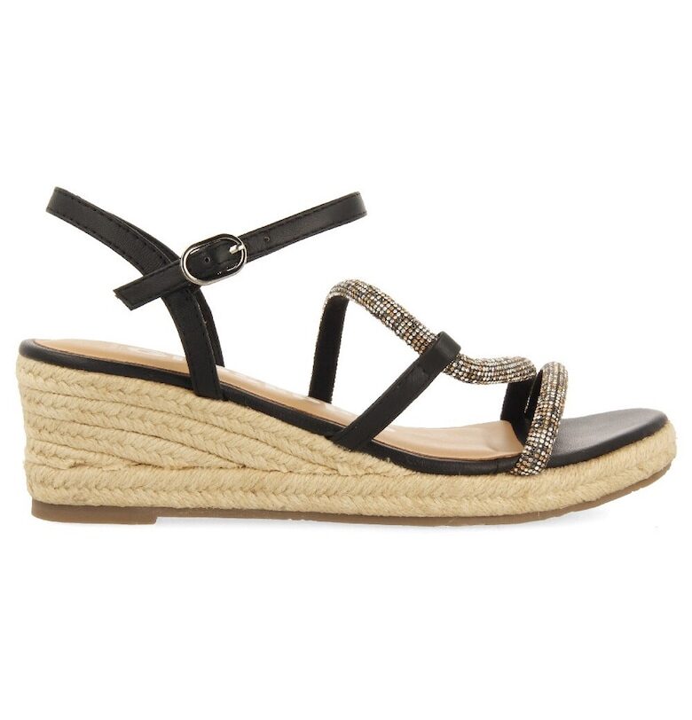 Кожени сандали тип еспадрили с кристали Gioseppo