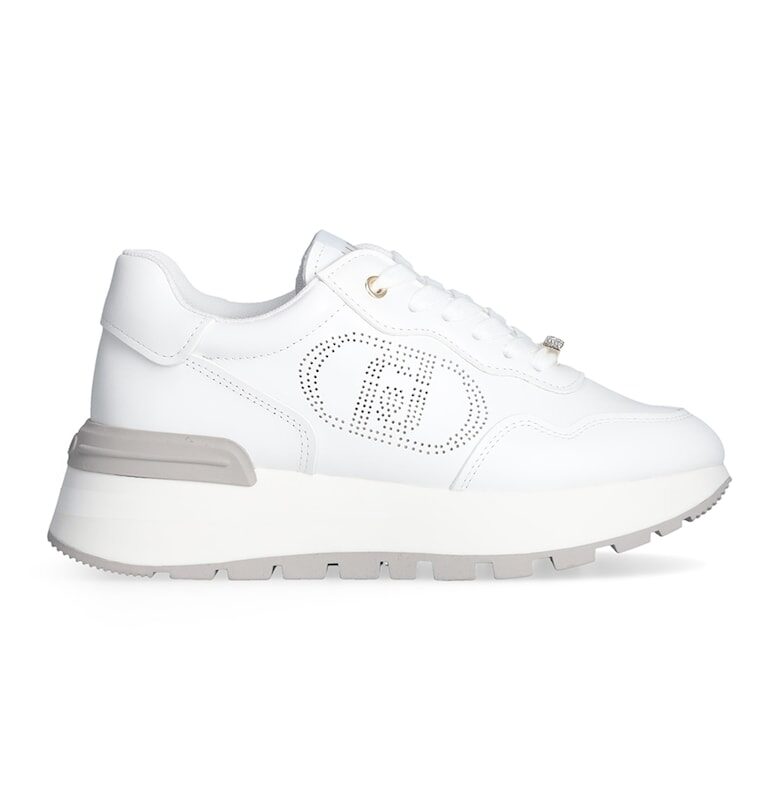 Кожени спортни обувки с връзки и платформа Liu Jo