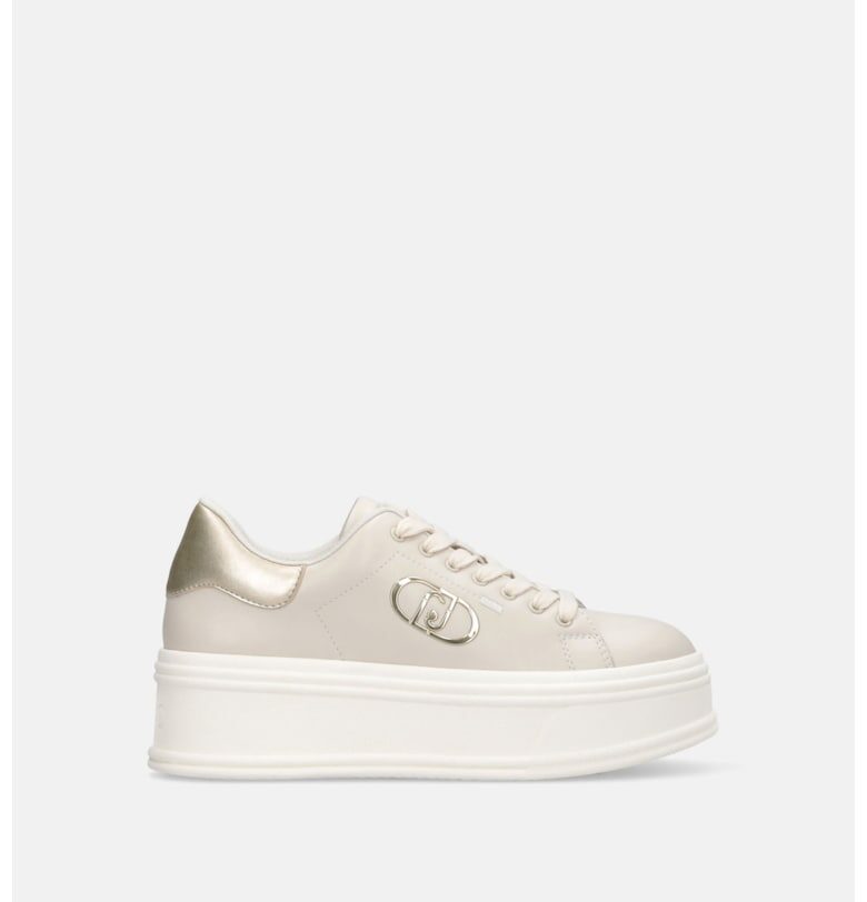 Кожени спортни обувки с метален монограм Liu Jo