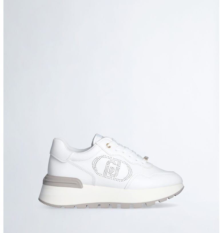 Кожени спортни обувки с перфорирано лого Liu Jo