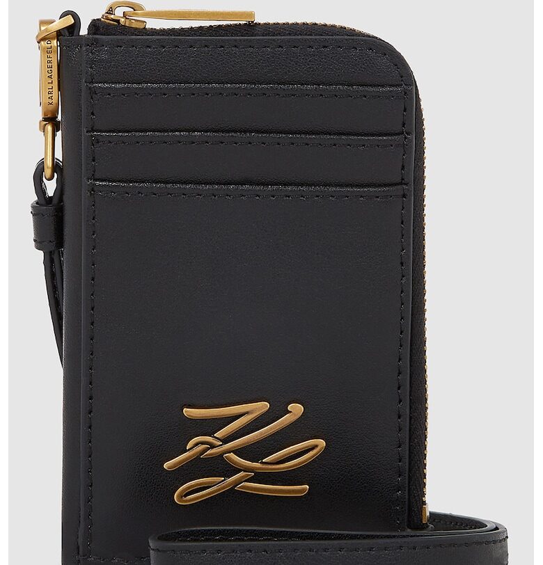 Кожено портмоне с лого Karl Lagerfeld