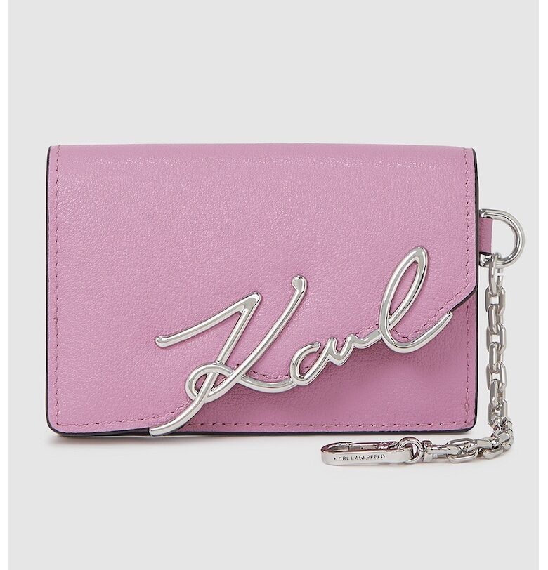 Кожено портмоне с метално лого Karl Lagerfeld