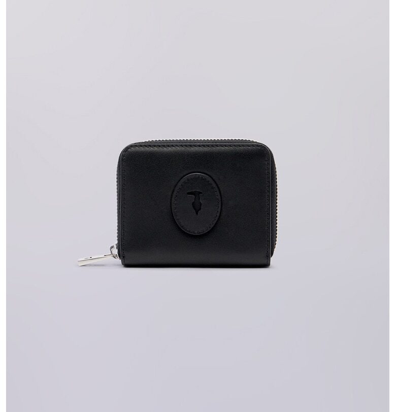 Кожено портмоне с цип - Черен Trussardi