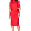 Коктейлна рокля 5902194352710 - Ленитиф - Вискоза/Полиестер - Червена - Lenitif