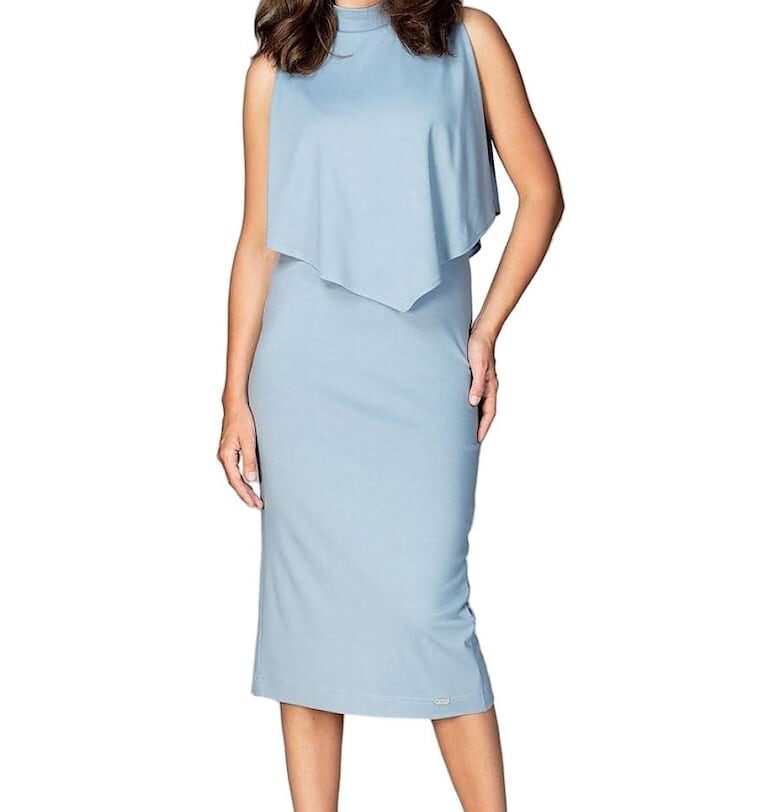 Коктейлна рокля - Ленитиф - Вискоза/Полиестер - Синьо Lenitif