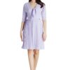 Коктейлна рокля - Ленитиф - Миди - Текстил - Лилаво Lenitif