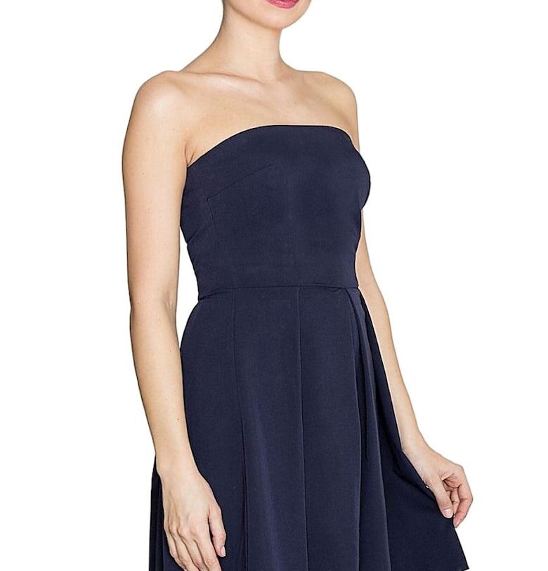 Коктейлна рокля - Ленитиф - Полиестер/Вискоза - Морско синьо Lenitif