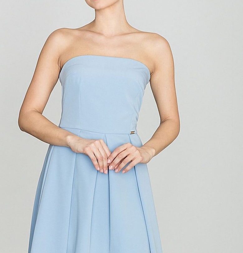 Коктейлна рокля - Ленитиф - Синьо - Полиестер - Lenitif