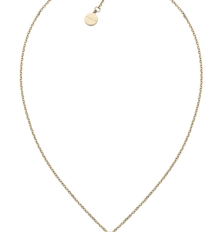 Колие от неръждаема стомана с овална висулка от кристал Furla