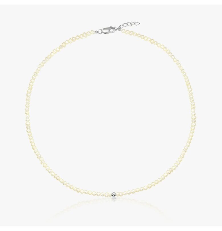 Колие от сребро Glamour - Естествени перли INDIRA