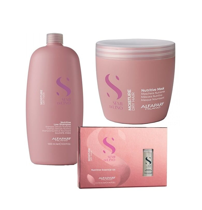 Комплект Alfaparf - Шампоан 1000 ml - Маска 500 ml - 6 ампули - Масло 13 ml Alfaparf Milano