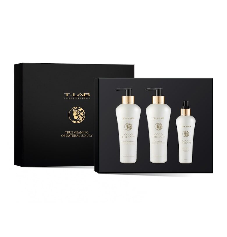 Комплект  Coco Therapy Ritual Шампоан - 300 мл - Маска - 300 мл - Серум за коса - 150 мл T-LAB Professional