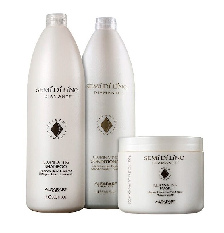 Комплект  Di Lino Diamond Iluminating - Шампоан 1000 мл - Балсам 1000 мл - Маска 500 мл Alfaparf Milano