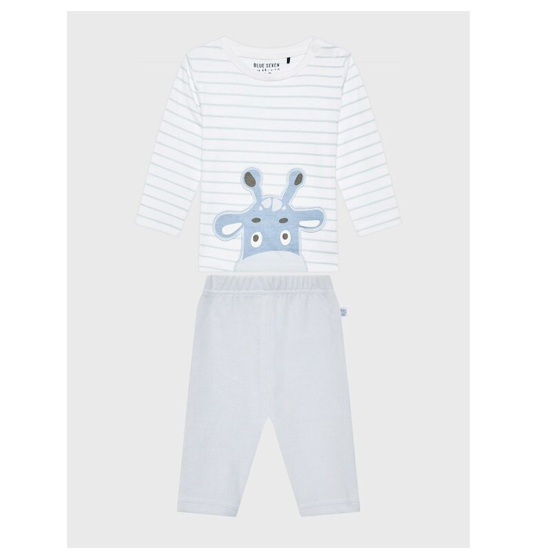 Комплект блуза и панталон за момче -  301109464 - Памук - Син Blue Seven