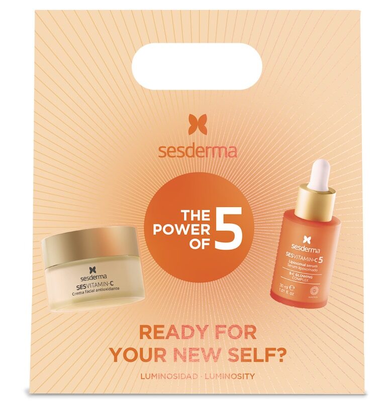 Комплект  за яркост: C-VIT липозомен серум - 30 мл + Антиоксидантен крем за лице - 50 мл Sesderma