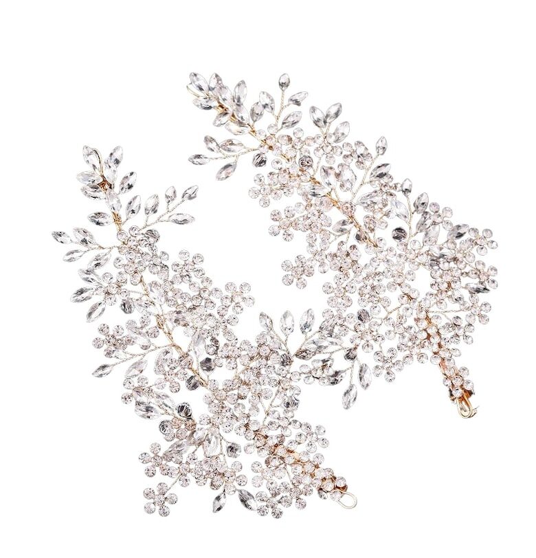 Комплект от 2 аксесоара за коса - златни - с камъни - Mabel C3 - Pursehuit