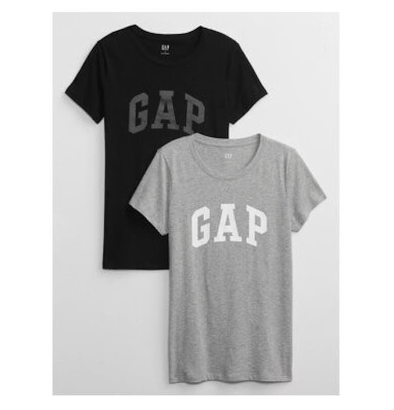 Комплект от 2 дамски тениски -  303615758 - Памук - 2XS INTL - Сив GAP