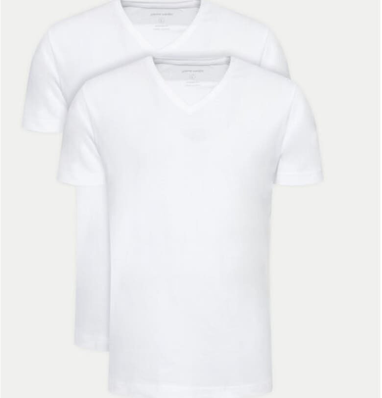 Комплект от 2 мъжки тениски -  304463242 - Памук - Бял - Бял Pierre Cardin