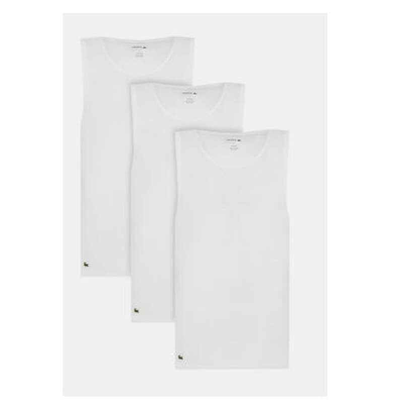 Комплект от 3 мъжки тениски  TH9009 - Синтетика - L INTL - Бял Lacoste