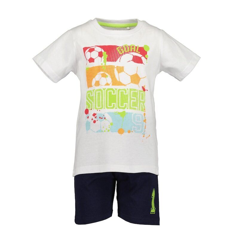 Комплект от тениска и шорти за момче -  301999348 - Памук - Бял Blue Seven