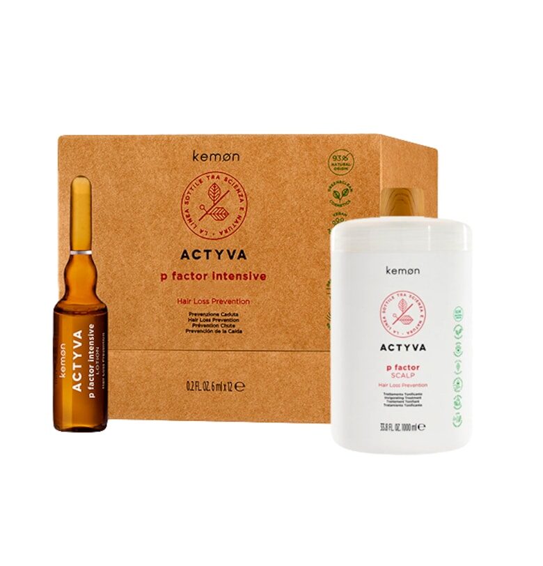 Комплект против косопад  Actyva P Factor - Treatment 1000 ml - Lotion 12 x 6 ml Kemon