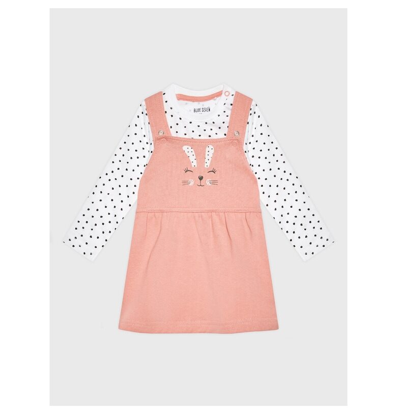 Комплект сарафан и боди за момиче -  301110279 - Памук - Розово Blue Seven