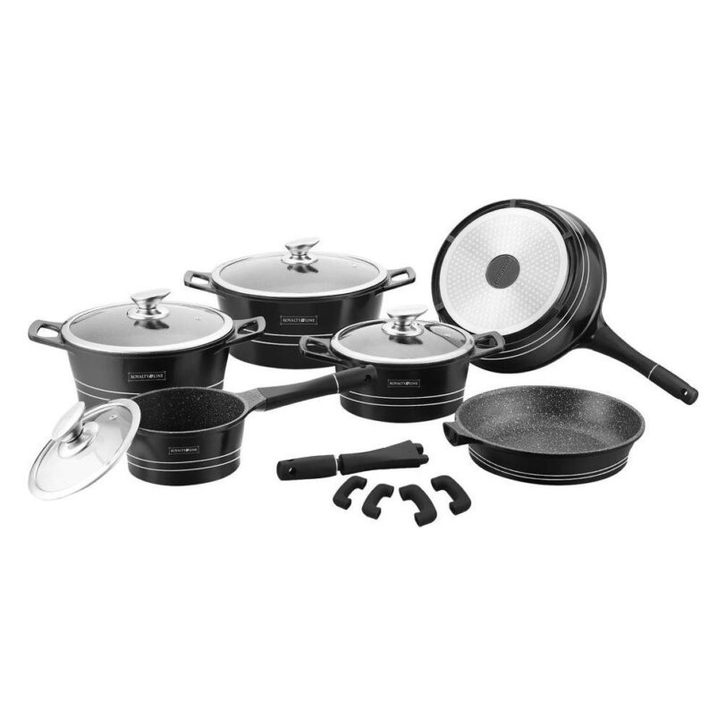 Комплект тенджери и тигани Royalty Line RL-ES1014M Black