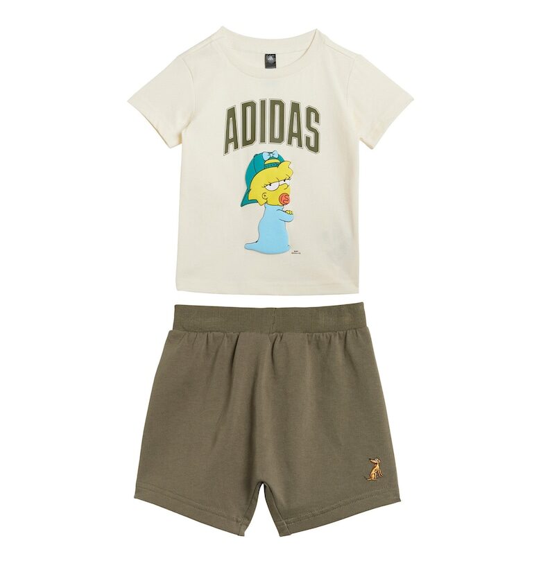 Комплект тениска и къси панталони с принт adidas