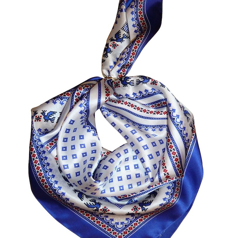 Копринен шал с принт ROZMARIN CONCEPT