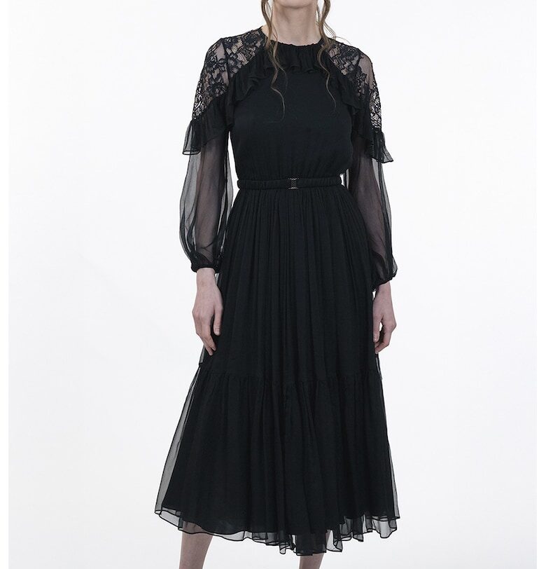 Копринена рокля с дантела Maellie