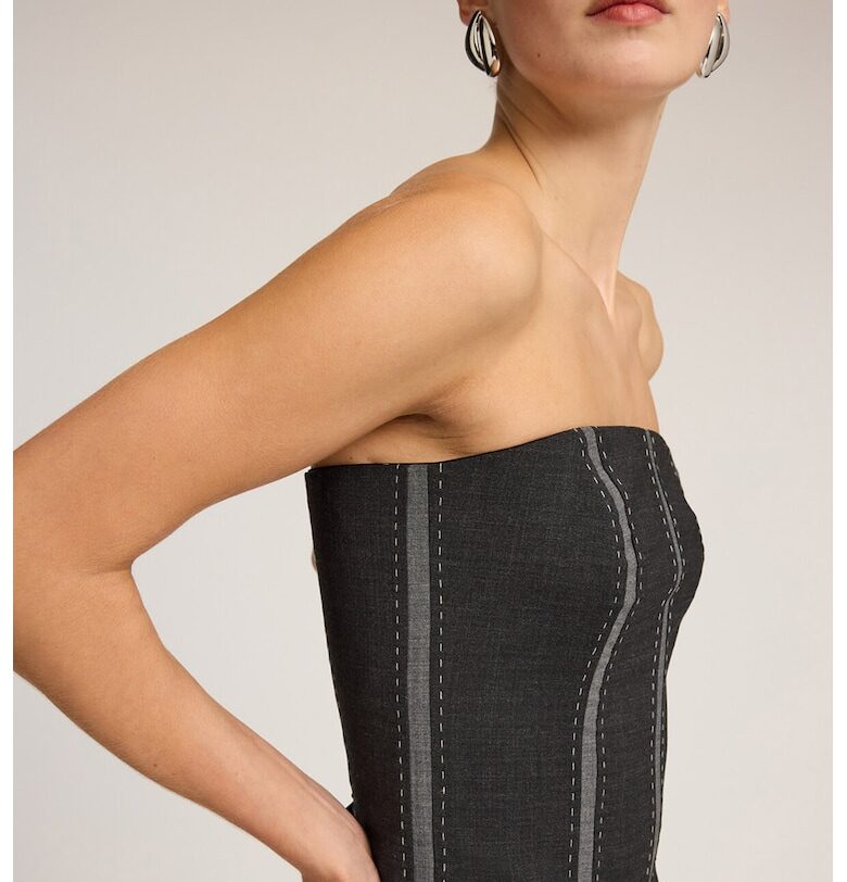 Корсет с право деколте - Антрацитно сиво Motivi