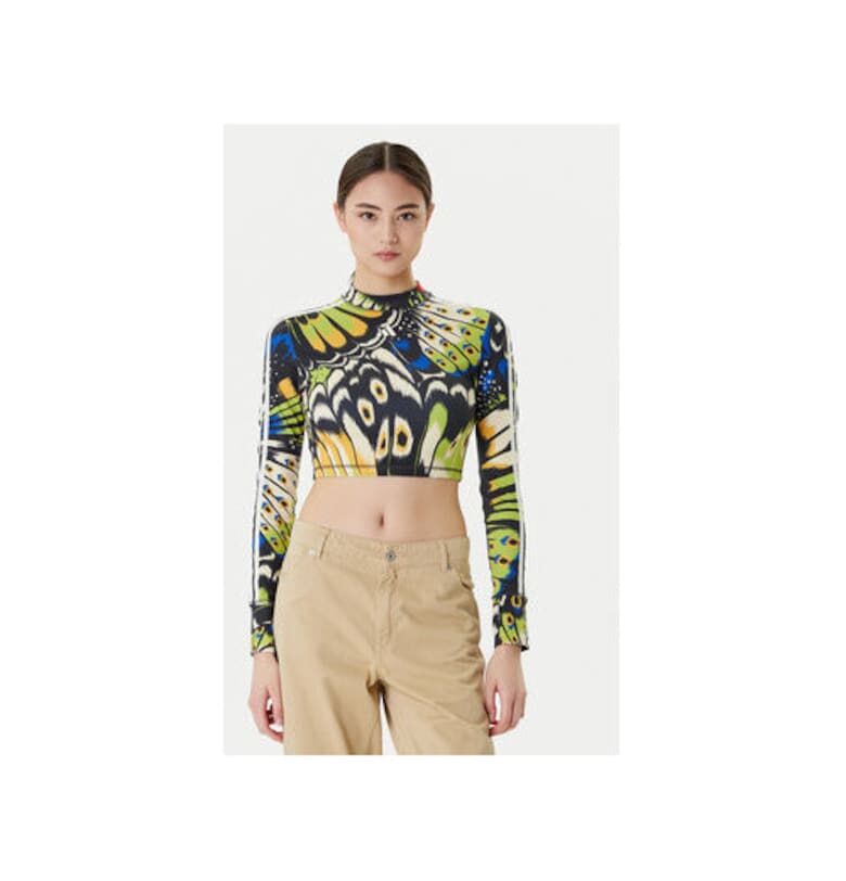 Кроп блуза с къса яка adidas