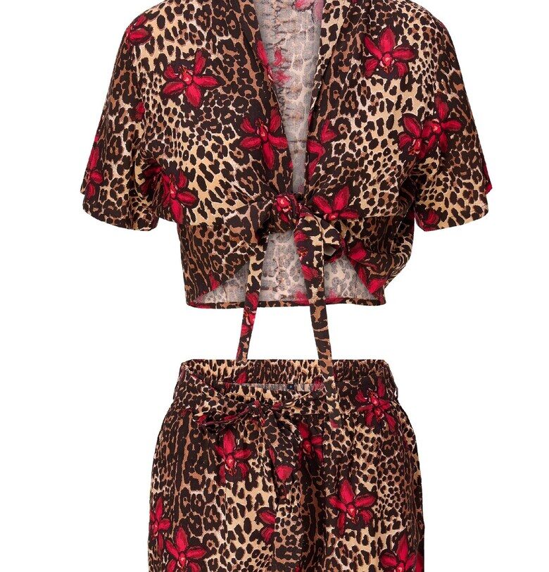 Къс бански комплект с животинска шарка LingaDore