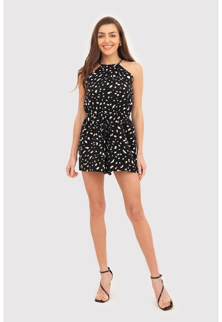 Къс гащеризон без ръкави PA626 - Черен Ax Paris